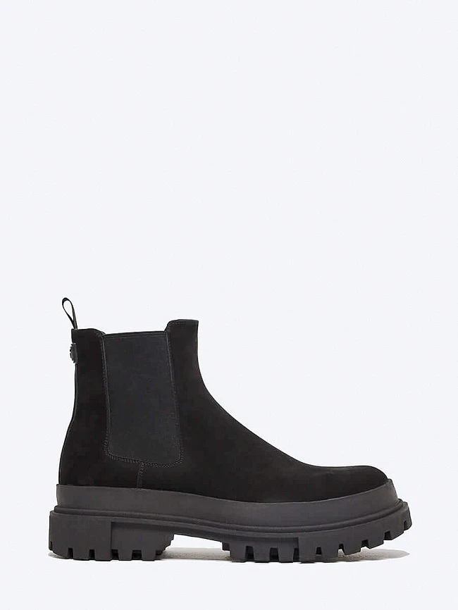 Ботинки мужские демисезонные, цвет черный, натуральный нубук M1022566 | 2