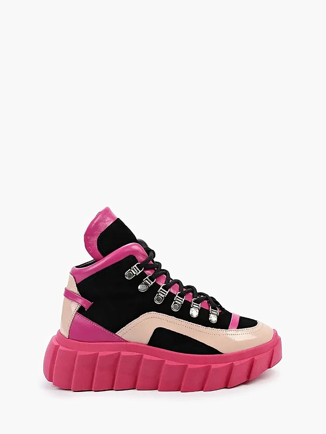 Кроссовки женские демисезонные, цвет фуксия, натуральная кожа 136589 | 2