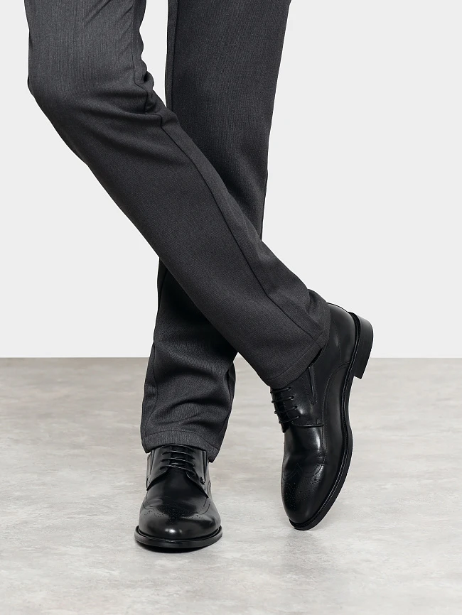 Полуботинки мужские всесезонные, цвет черный, натуральная кожа M1022923 | 9