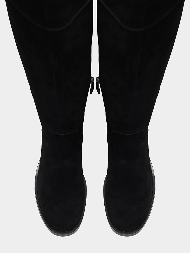 Ботфорты женские демисезонные, цвет черный, натуральный спилок 1731149 | 5