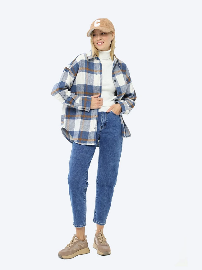 Рубашки EF801-05 женские цвет синий, 60% полиакрилонитрил, 20% полиэстер, 20% хлопок EF801-05        | 5