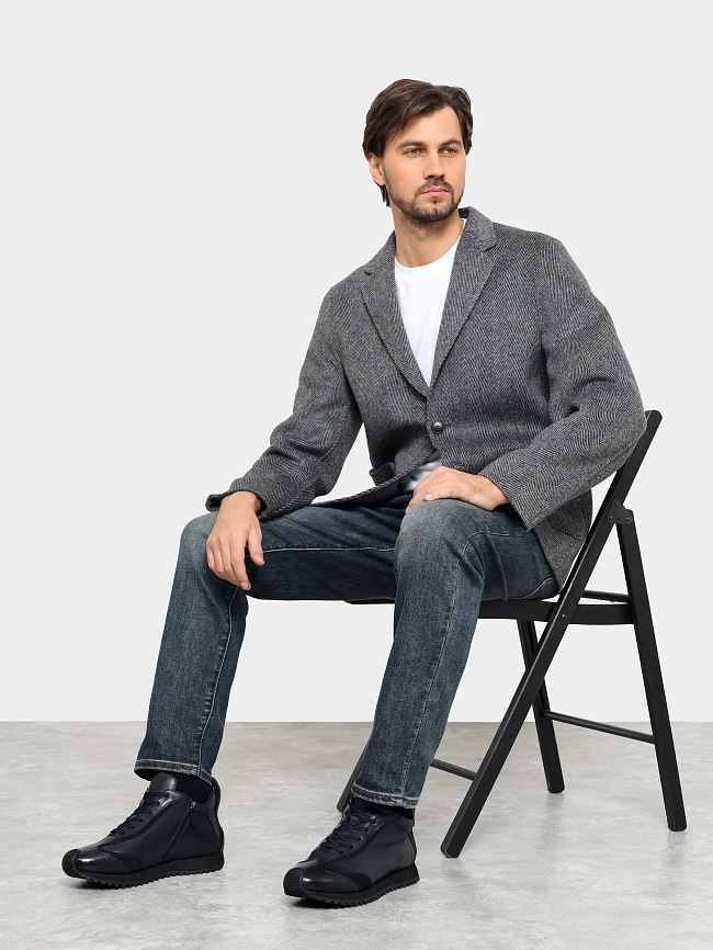 Ботинки мужские демисезонные, цвет синий, натуральная кожа/натуральный спилок M1782594 | 11