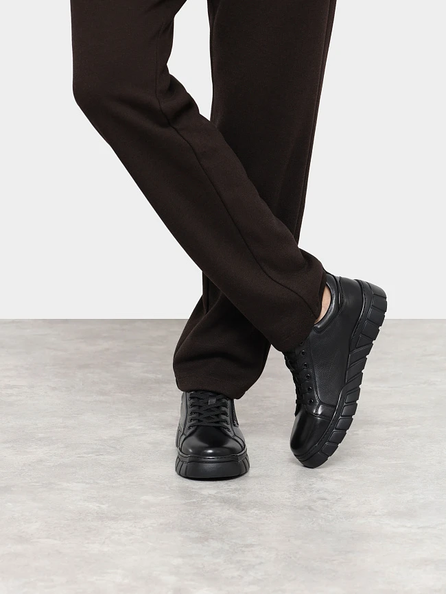 Кеды мужские демисезонные, цвет черный, натуральная кожа M1781529 | 9