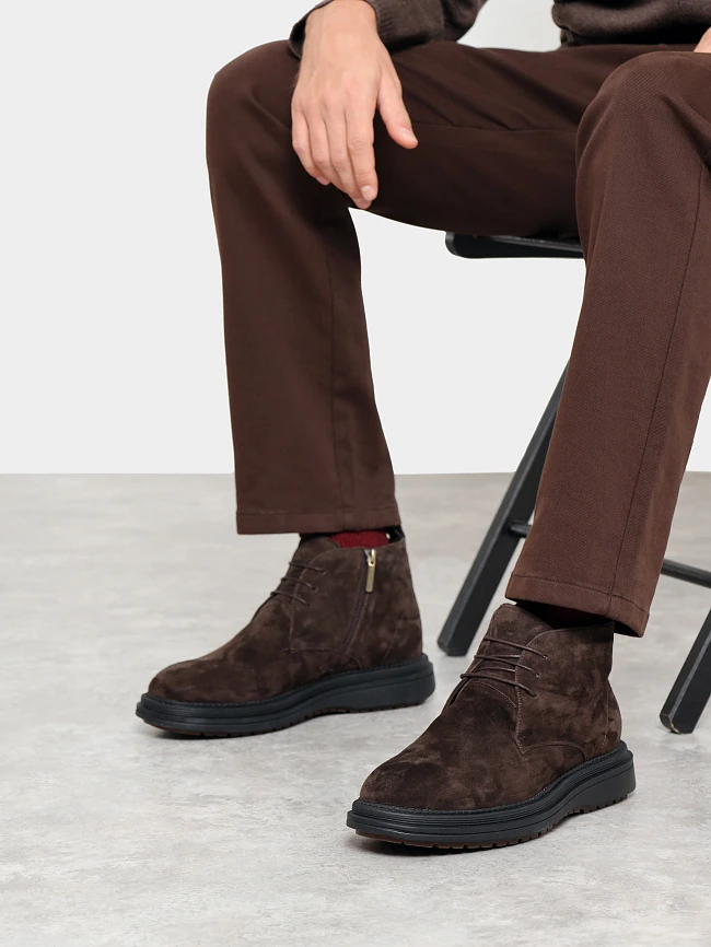 Ботинки мужские зимние, цвет коричневый, натуральный велюр M1023018M | 10