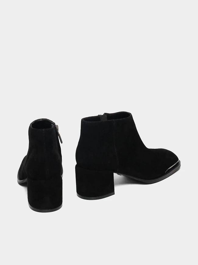 Ботильоны женские всесезонные, цвет черный, натуральный велюр 642275 | 4