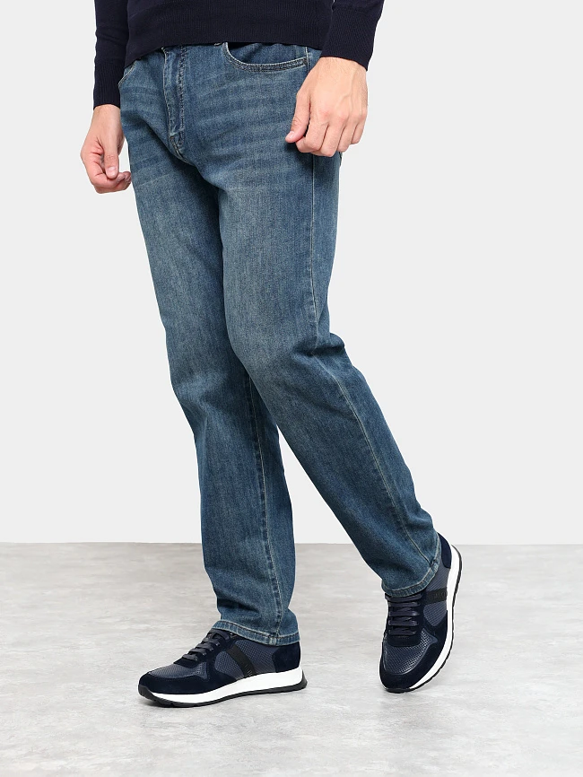 Кроссовки мужские демисезонные, цвет синий, натуральная кожа/натуральный спилок M253605 | 7