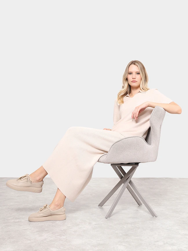 Полуботинки женские всесезонные, цвет бежевый, натуральная кожа и полимерные материалы 6810042 | 12