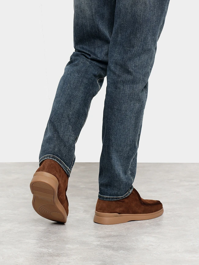 Лоферы мужские демисезонные, цвет коричневый, натуральный спилок M801222 | 8