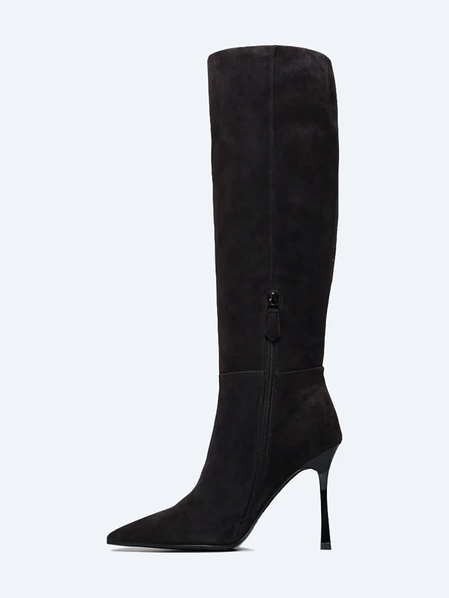 Сапоги 1492335 женские цвет фиолетовый, натуральный велюр 1492335         | 3