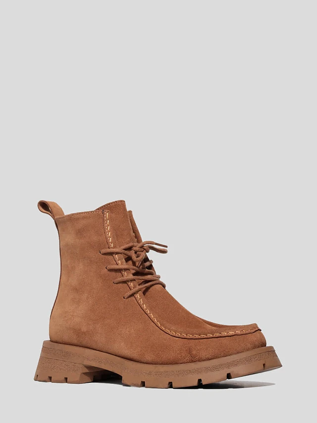 Ботинки женские демисезонные, цвет коричневый, натуральный спилок 1221242 | 1