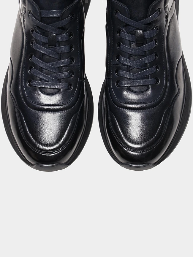 Кроссовки мужские зимние, цвет синий, натуральная кожа M254220M | 4