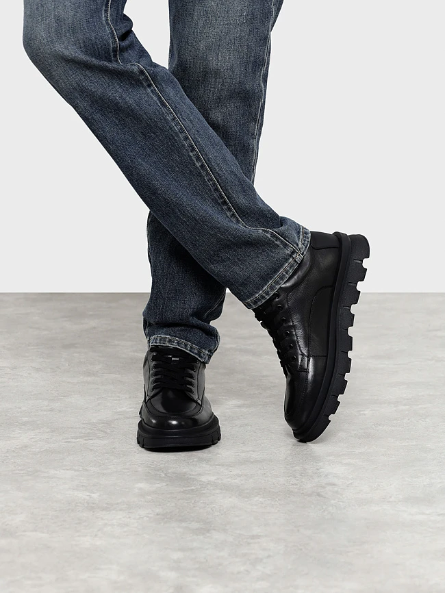 Полуботинки мужские зимние, цвет черный, натуральная кожа M1782018M | 8