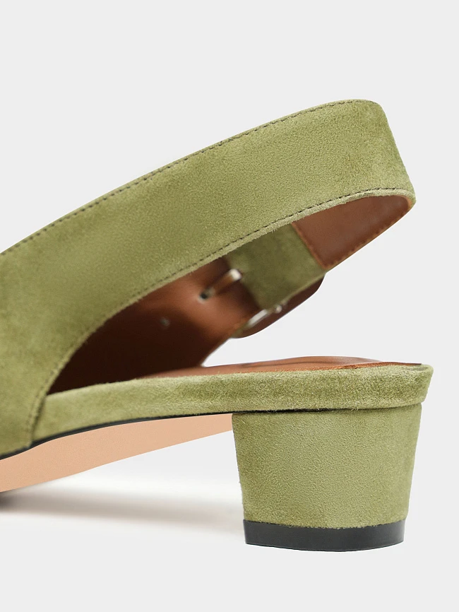 Туфли женские летние, цвет салатовый, натуральный велюр 7210561 | 5