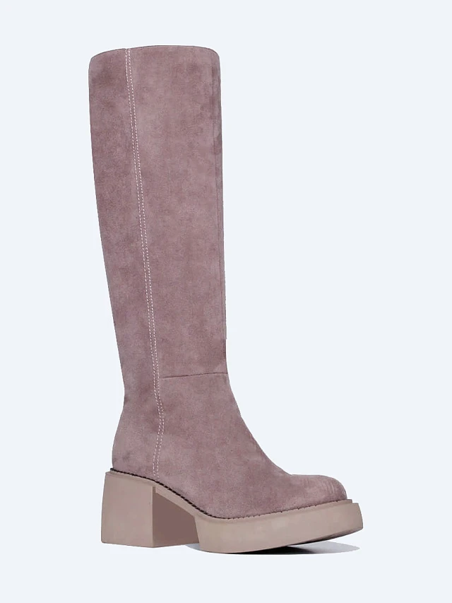 Сапоги женские зимние, цвет мокко, искусственный велюр 1847737M | 1