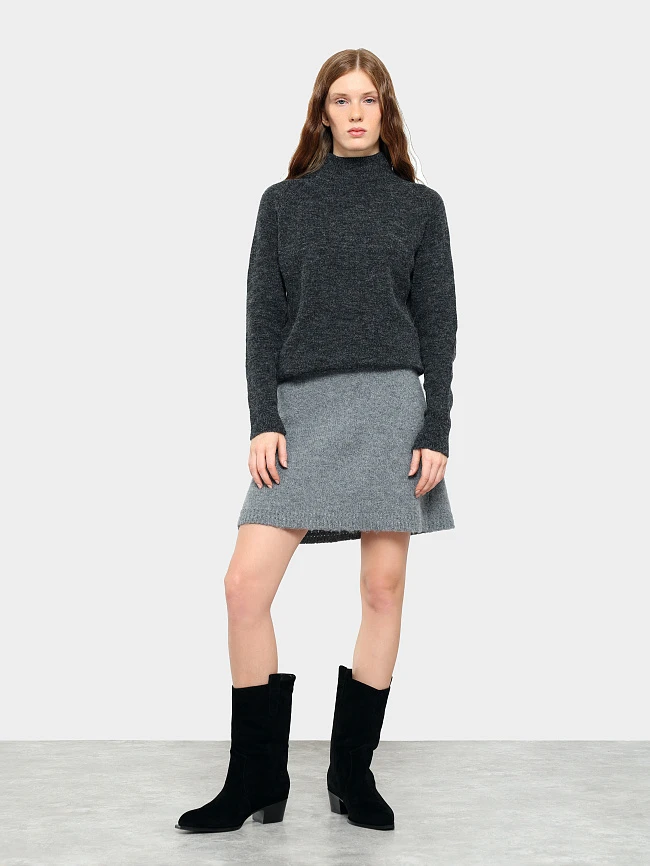 Сапоги женские зимние, цвет черный, натуральный спилок 642300M | 12