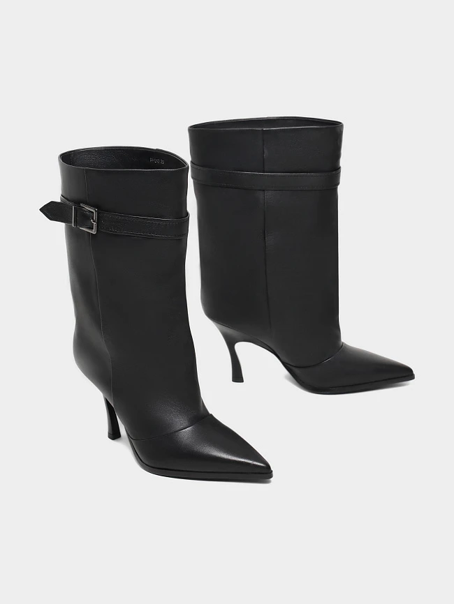 Сапоги женские всесезонные, цвет черный, натуральная кожа 944243 | 3