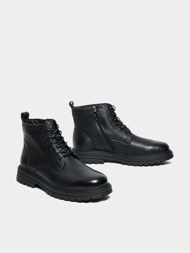 Ботинки мужские зимние, цвет черный, натуральная кожа M24VC070M | 2