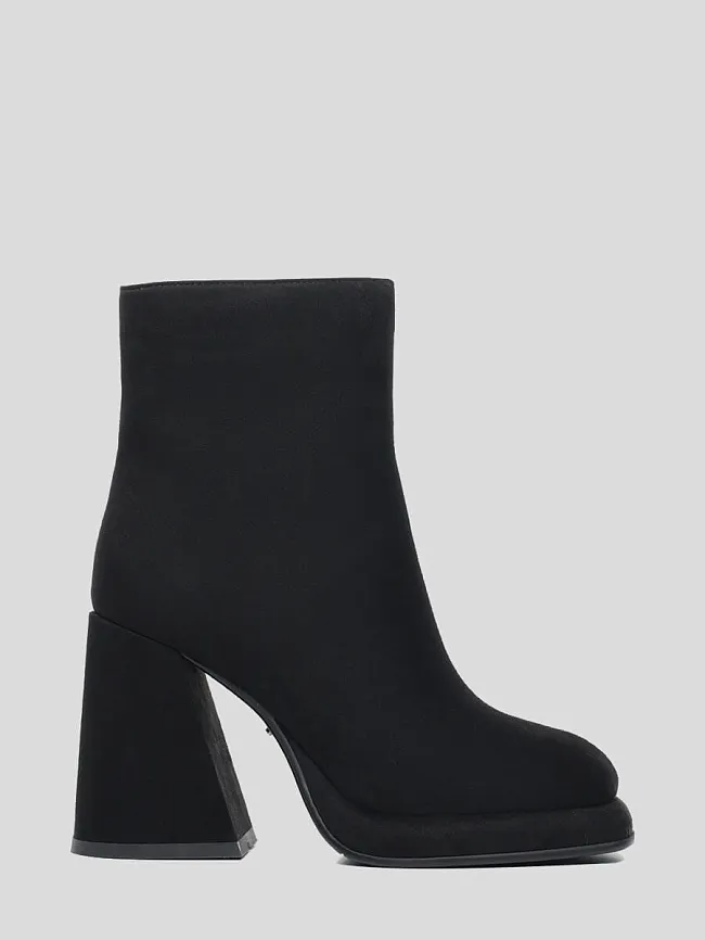 Полусапоги женские демисезонные, цвет черный, искусственный велюр 1847450 | 3