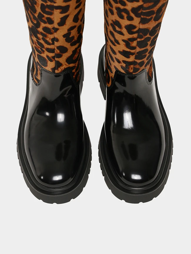 Сапоги женские демисезонные, цвет черный, натуральная масляная кожа/натуральный мех (пони) 1820966 | 5