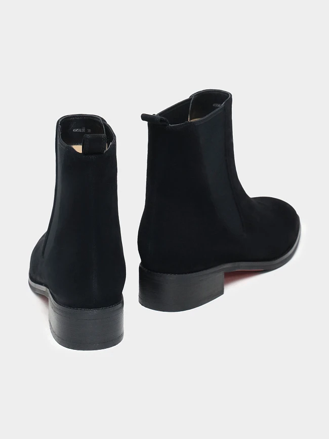 Полусапоги женские демисезонные, цвет черный, натуральный велюр 495636 | 4