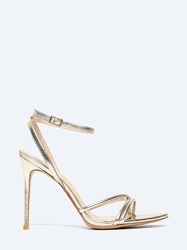 Босоножки женские летние, цвет золотой, натуральная кожа 496712 | 2