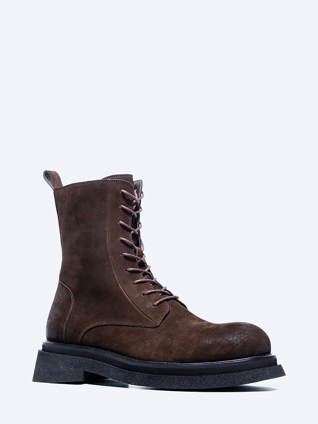 Ботинки мужские демисезонные, цвет коричневый, натуральный нубук M253563 | 1
