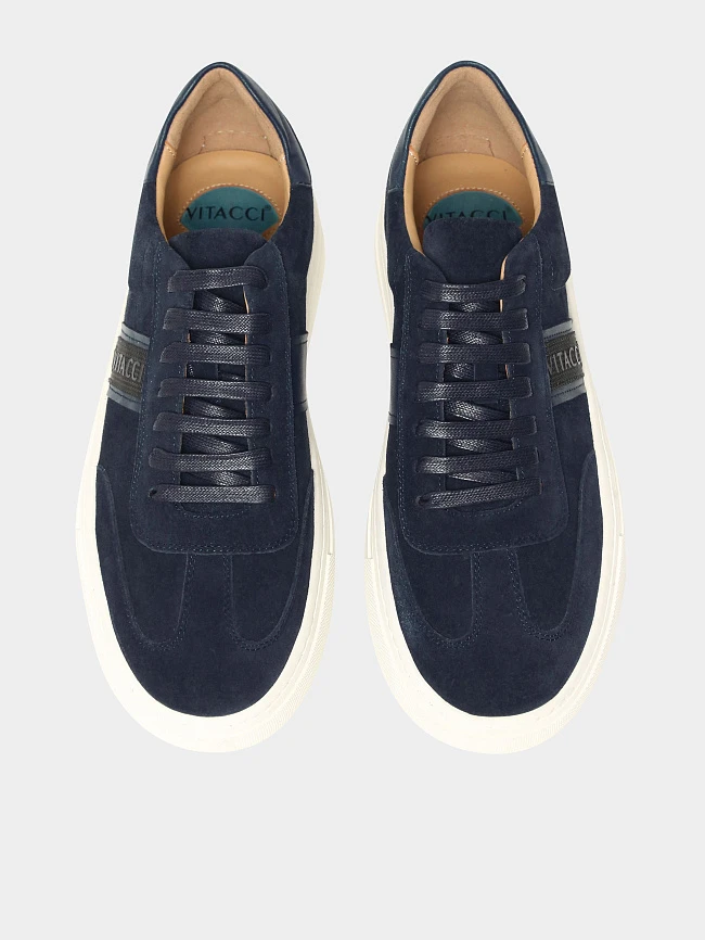 Кеды мужские демисезонные, цвет синий, натуральная кожа/натуральный спилок M253697-1 | 5