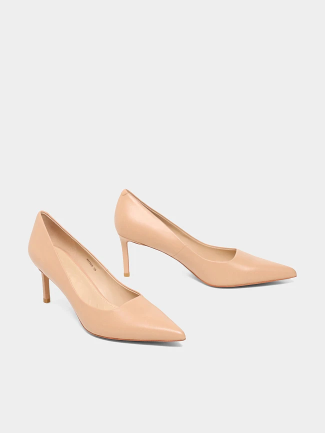 Туфли женские всесезонные, цвет бежевый, натуральная кожа 497026 | 2