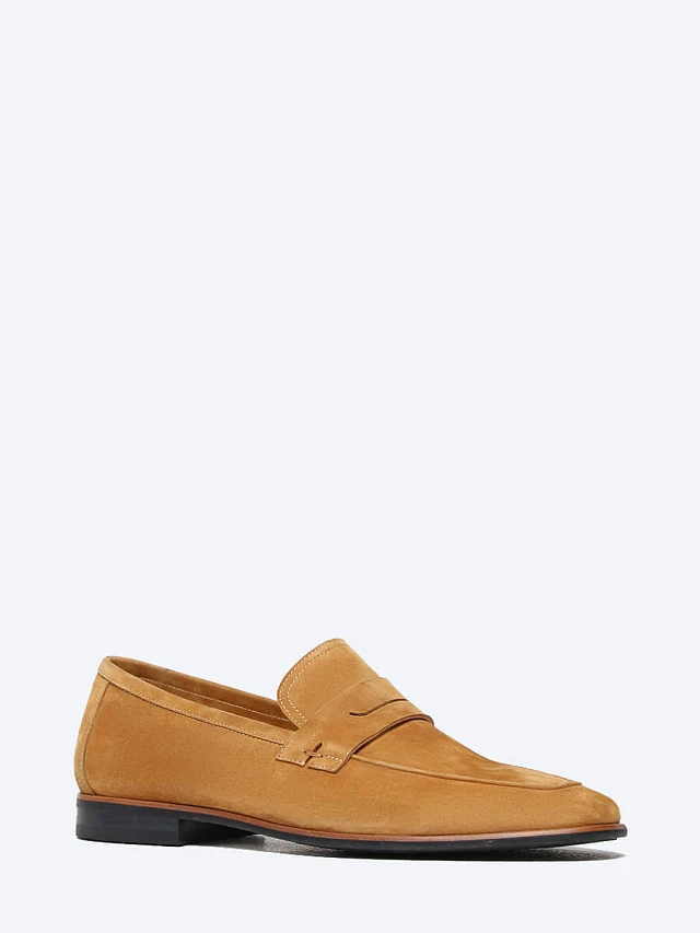 Лоферы мужские всесезонные, цвет рыжий, натуральный велюр M1022841 | 1