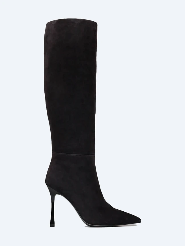 Сапоги 1492335 женские цвет фиолетовый, натуральный велюр 1492335         | 2