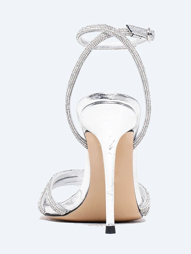 Босоножки женские летние, цвет серебряный, натуральный наплак 944063 | 5