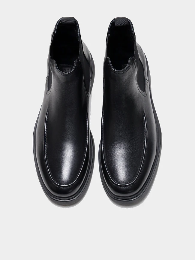 Ботинки мужские демисезонные, цвет черный, натуральная кожа M801240 | 5