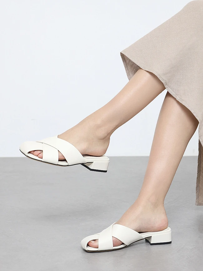 Сабо женские летние, цвет молочный, натуральная кожа и полимерные материалы 7210125 | 10