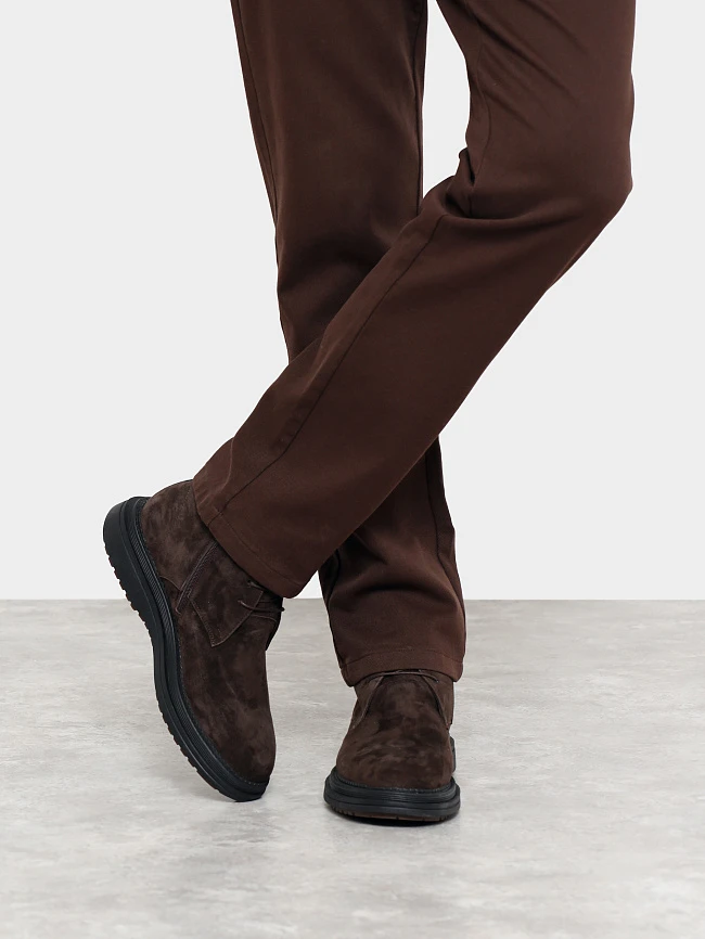 Ботинки мужские зимние, цвет коричневый, натуральный велюр M1023018M | 9