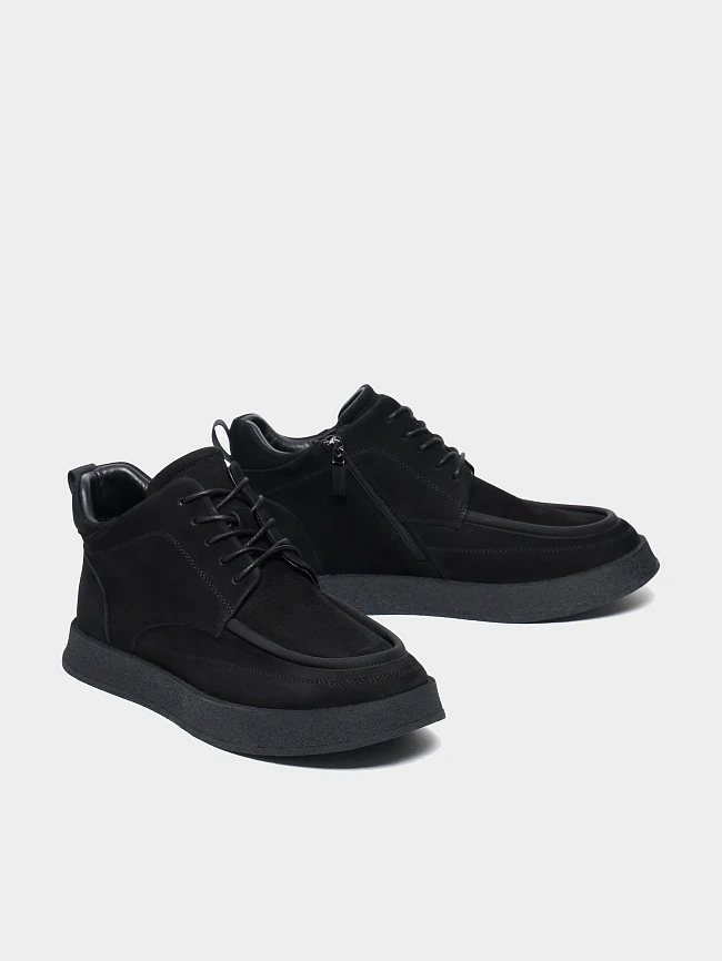 Ботинки мужские зимние, цвет черный, натуральный нубук M1782572M | 3