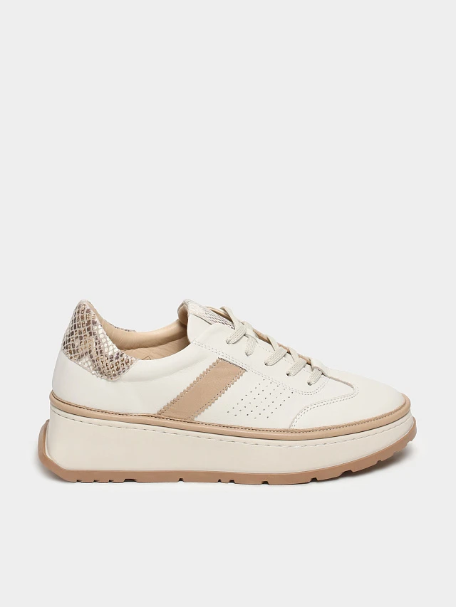 Кроссовки женские демисезонные, цвет бежевый, натуральная кожа 1221472 | 1