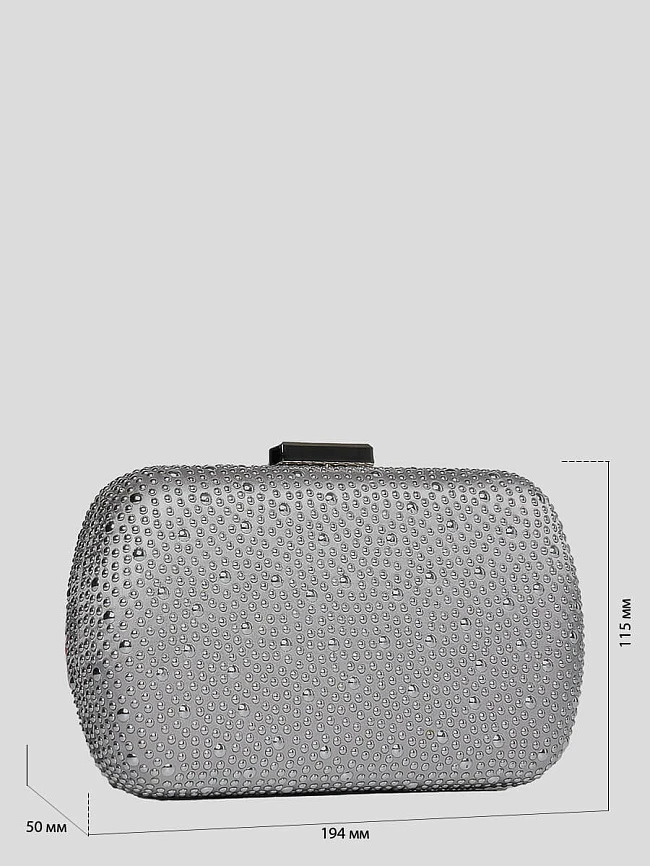 Клатчи C0962-07P2 женские цвет серый, текстиль/стразы C0962-07P2 | 2