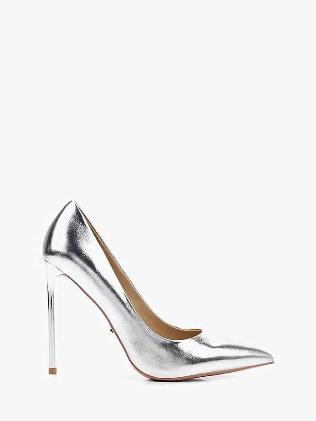 Туфли женские всесезонные, цвет серебряный, натуральная кожа 496266 | 2