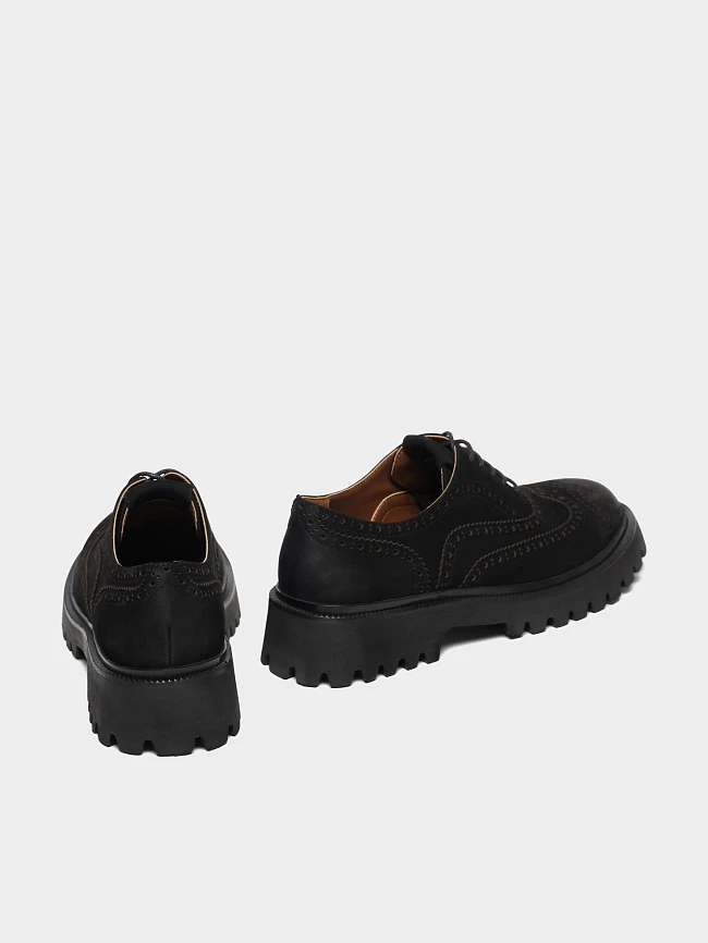 Полуботинки женские всесезонные, цвет черный, натуральный нубук 1013789 | 4