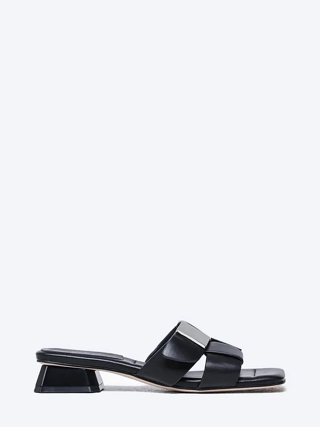 Сабо женские летние, цвет черный, натуральная кожа и полимерные материалы 7210236-1 | 2