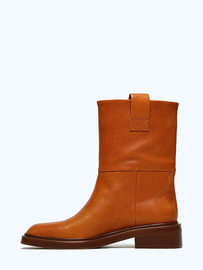 Полусапоги 496387 женские цвет рыжий, натуральная кожа 496387 | 3