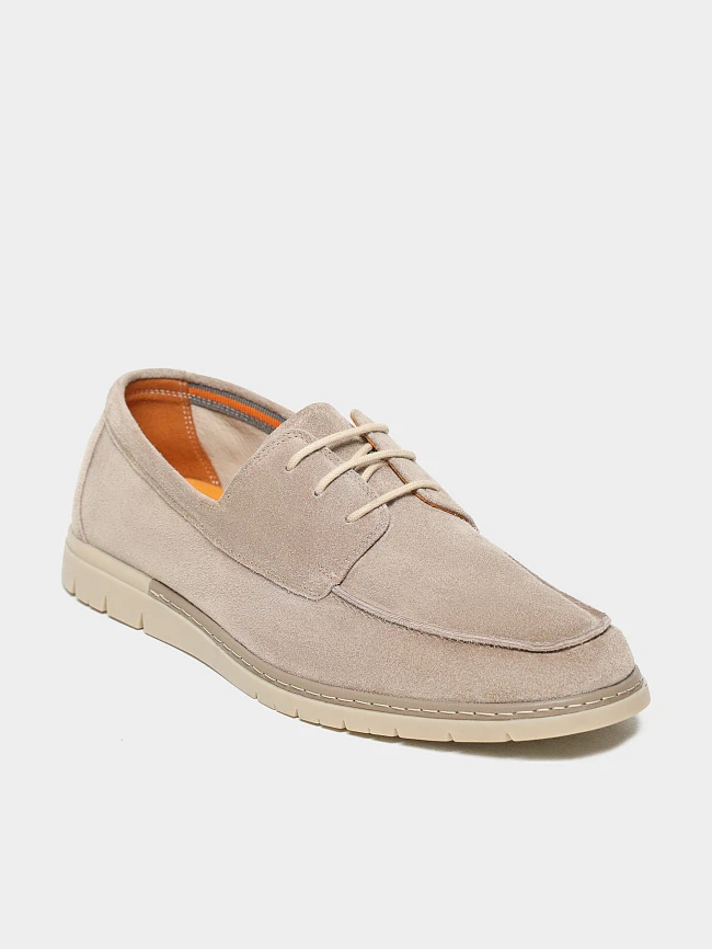 Полуботинки мужские демисезон; лето;, цвет бежевый, натуральный спилок M262291 | 4