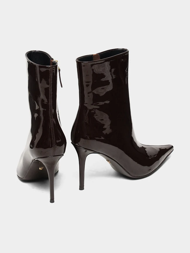 Полусапоги женские всесезонные, цвет коричневый, натуральная лаковая кожа 1494512 | 4