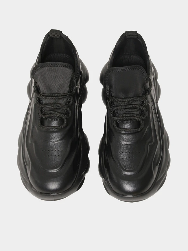 Кроссовки мужские демисезонные, цвет черный, натуральная кожа/текстиль M59VC011 | 5