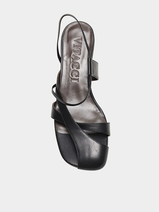 Босоножки женские летние, цвет черный, натуральная кожа 1731300 | 4