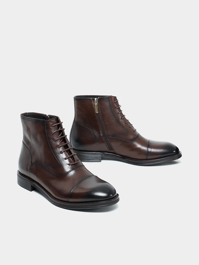 Ботинки мужские демисезонные, цвет коричневый, натуральная кожа M1022534 | 3