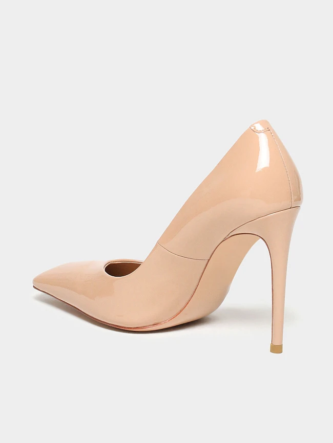 Туфли женские всесезонные, цвет бежевый, натуральная лаковая кожа 497556 | 3