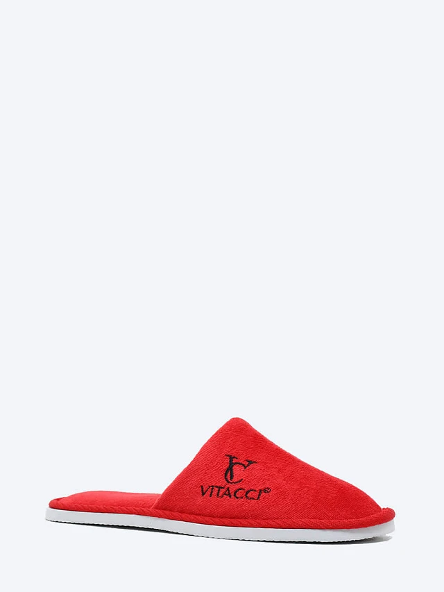 Тапочки унисекс для дома, цвет красный, текстиль SLIP05 | 1