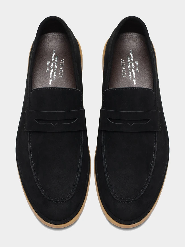 Лоферы женские всесезонные, цвет черный, натуральный велюр 1821571 | 5