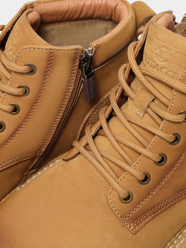 Ботинки мужские демисезонные, цвет песочный, натуральный нубук M03053 | 6